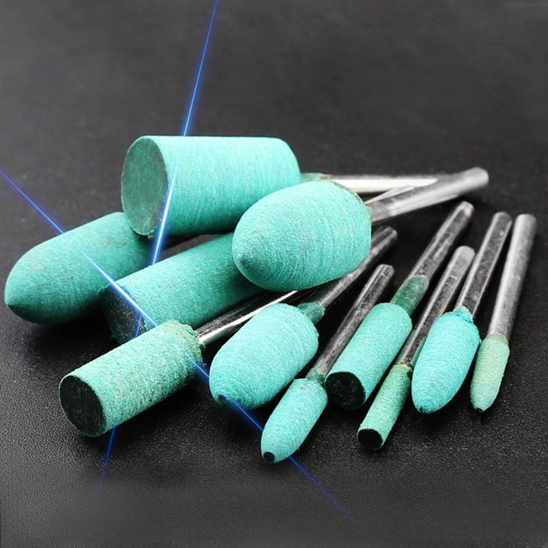 Oudtinz Oudtinx Polishing Accessories 100pcs Rubber Grinding Heads,3mm Shank Assorted Accessory, Mounted Point Wheel Head Kit for Dremel Polish Rotary Tools (Green) - Image 4